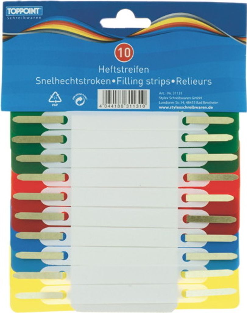 Stylex 31131 Heftstreifen 10er Karte farbig PP Produktbild 