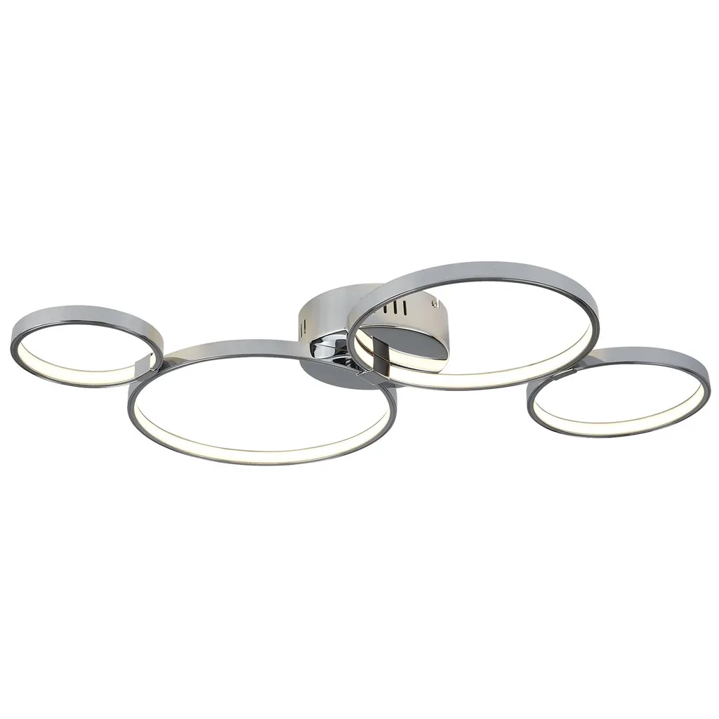 Luminaire de plafond LED design Solexa chrome avec variateur 30W LED