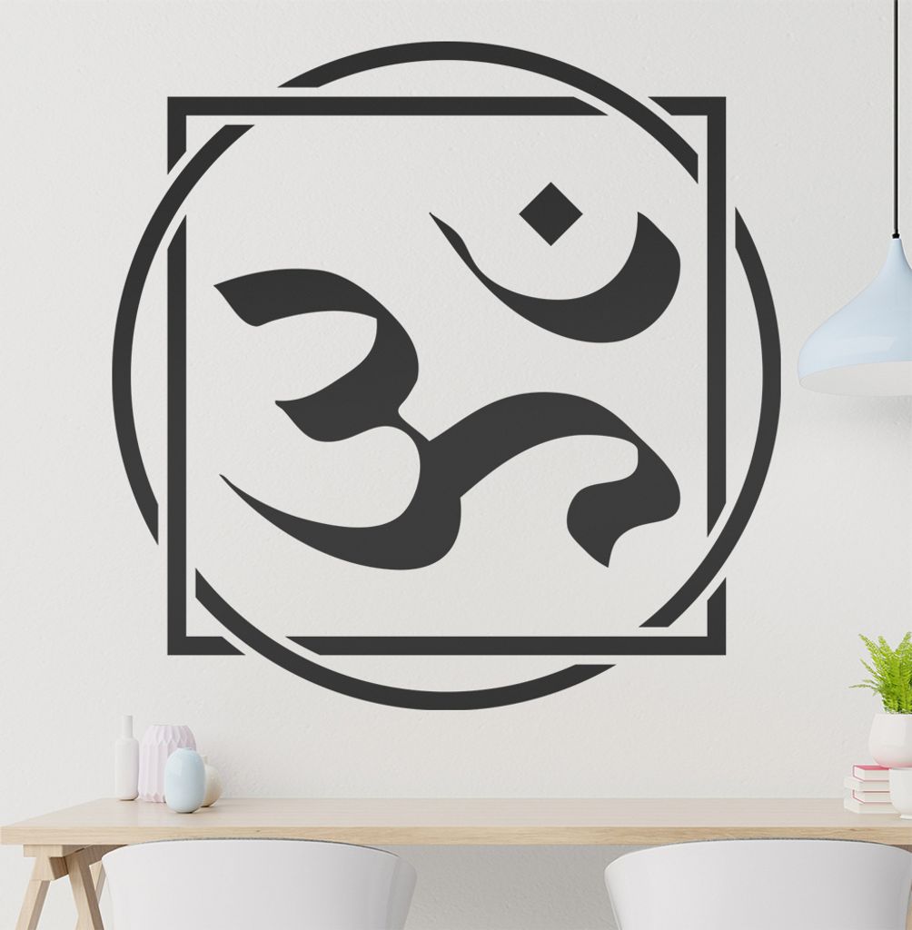 Om Wandtattoo in 6 Größen - Wandaufkleber Wall Sticker - Dekoration, Küche, Wohnzimmer, Schlafzimmer, Badezimmer