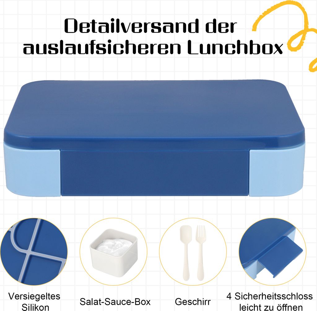 Krabička na oběd, 1330ml nepropustný bento box, krabička na Obrázek produktu 4
