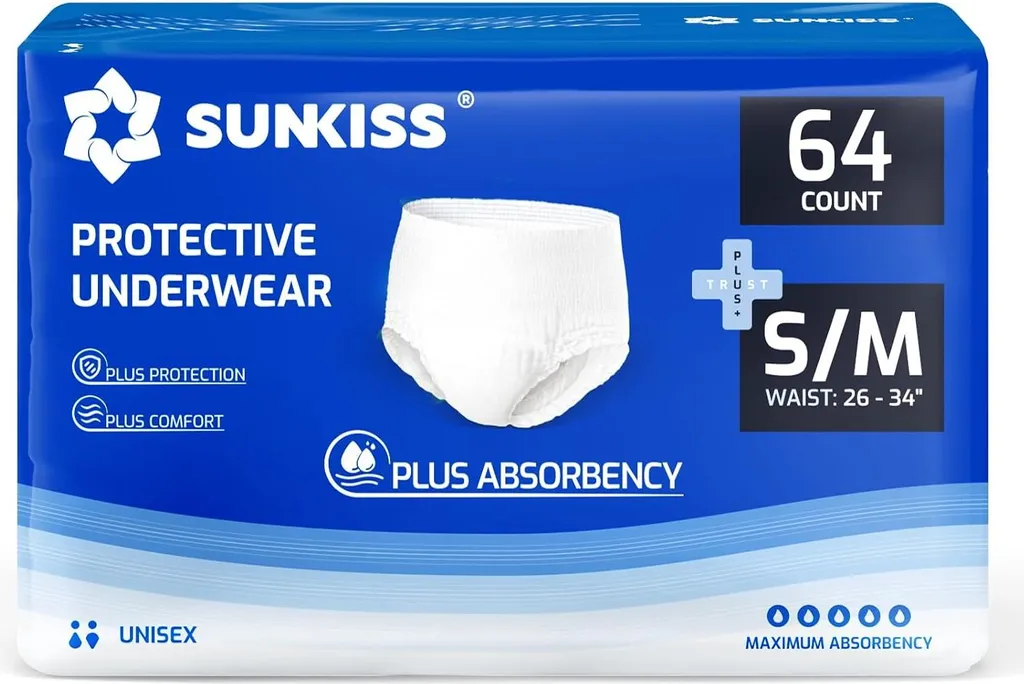 Protection Incontinence Adulte S/M : Slips Absorbants Jetables x64 Unités