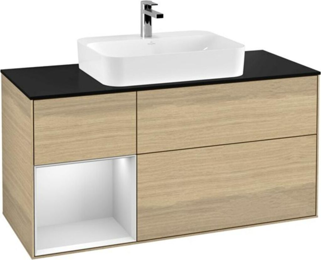 V&B Waschtischunterschrank Wandbeleuchtung Finion 120cm, Pl b m, Reg li wh. m Lac, Oa ven