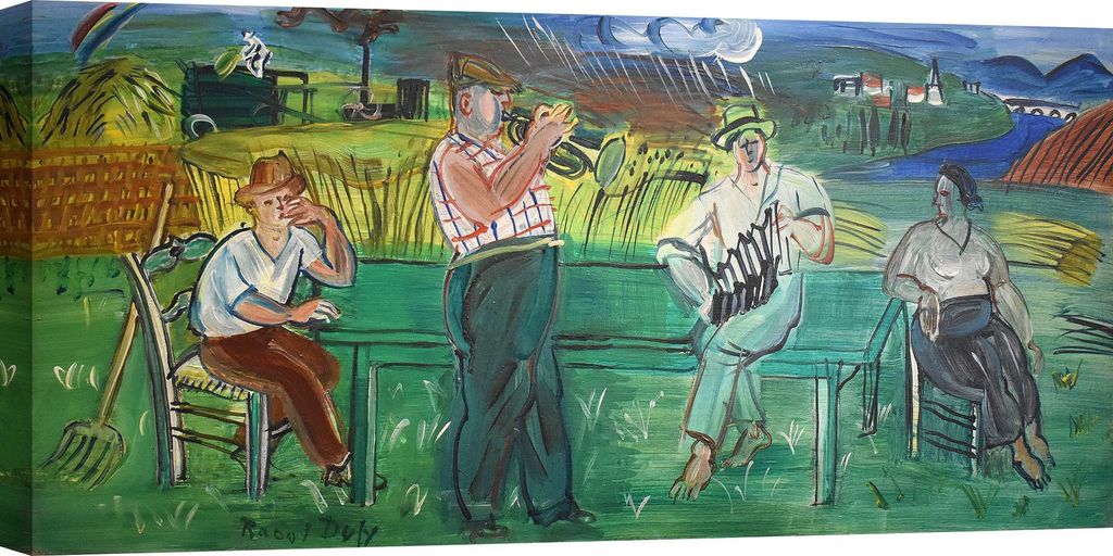 Kunstdruck auf Leinwand - Raoul Dufy, Musikanten auf dem Lande - 120x60 cm