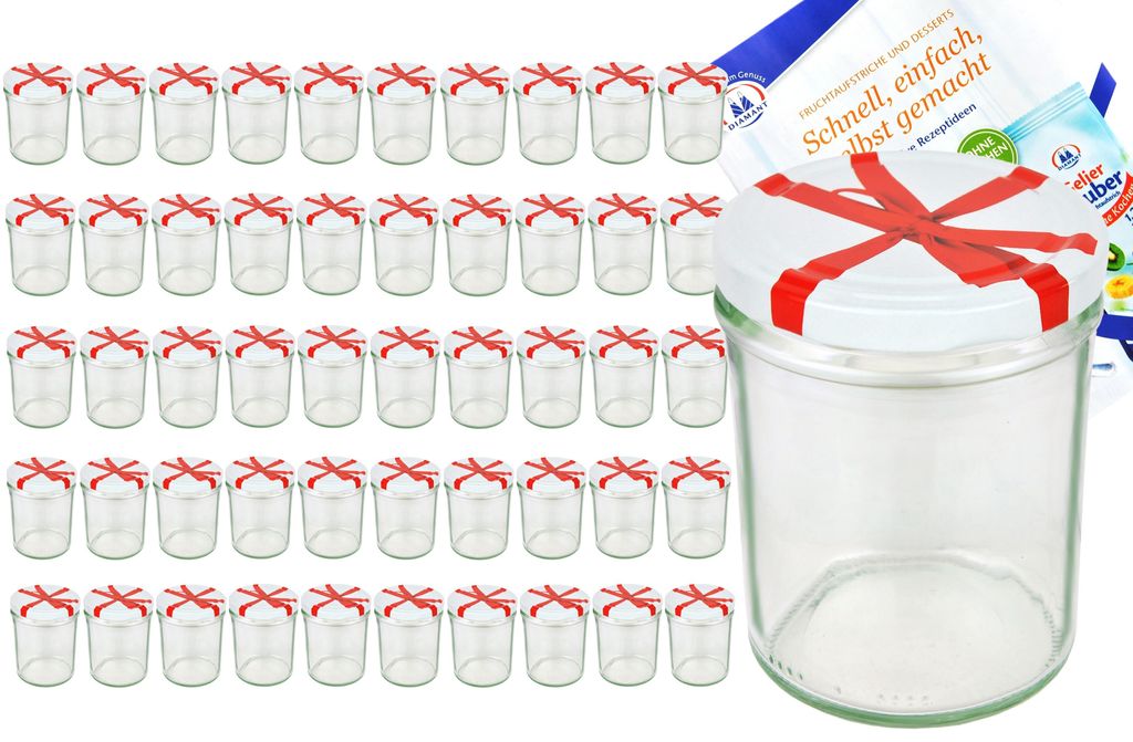 lot de 50 pots 435 ml To 82 avec couvercle décoratif et Image du produit 