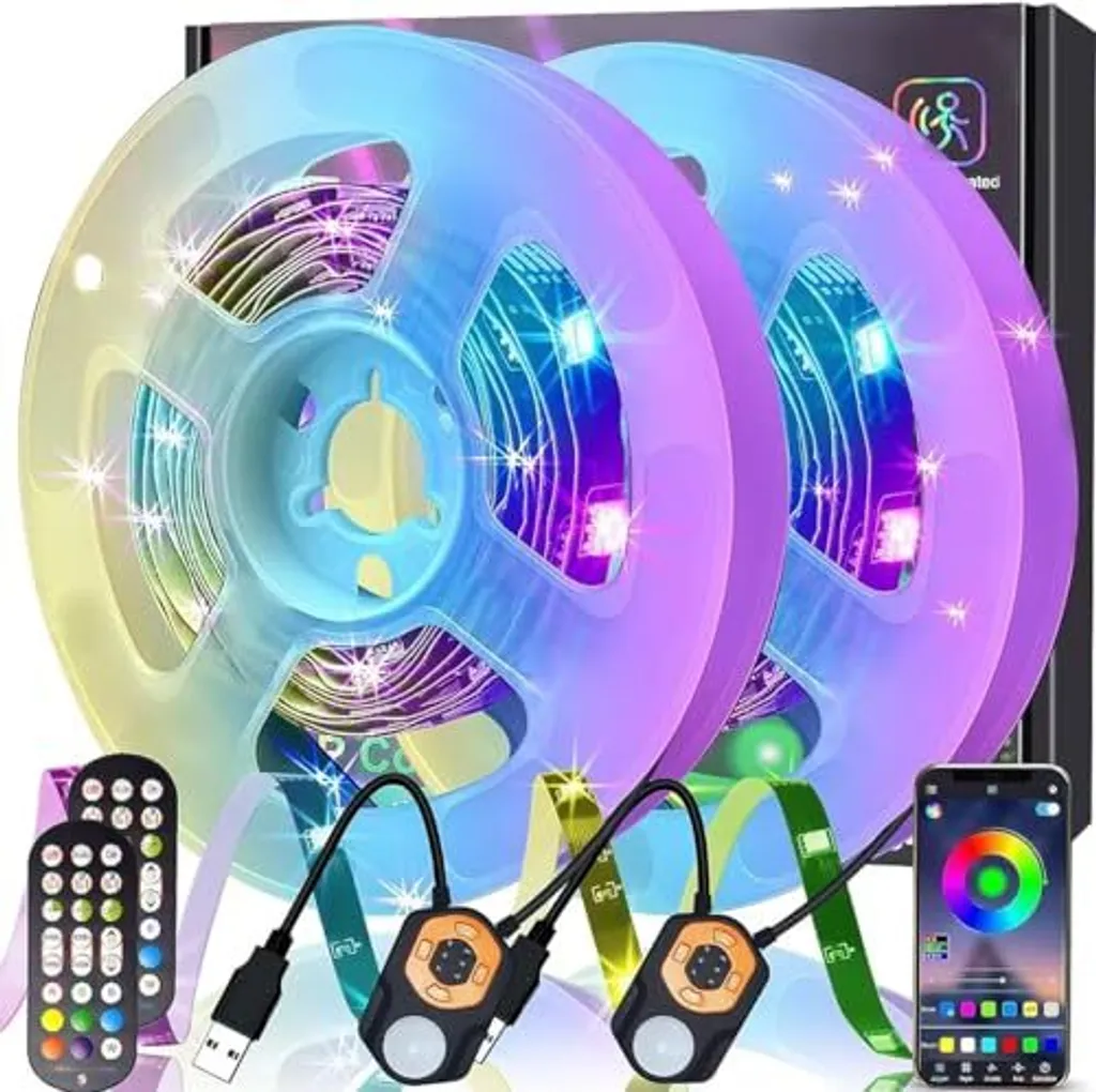 Striscia LED 3m Meiyue con Sensore PIR RGB Set da 2 - Smart Home
