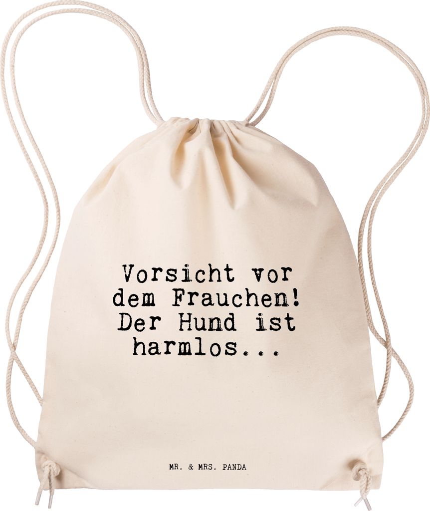 Mr. & Mrs. Panda gymnastiktasche Vorsicht vor dem Frauchen!... - Transparent - Geschenk, Freundin, sporttasche klein, Beutel, Frau, Sportbeutel, Fr...
