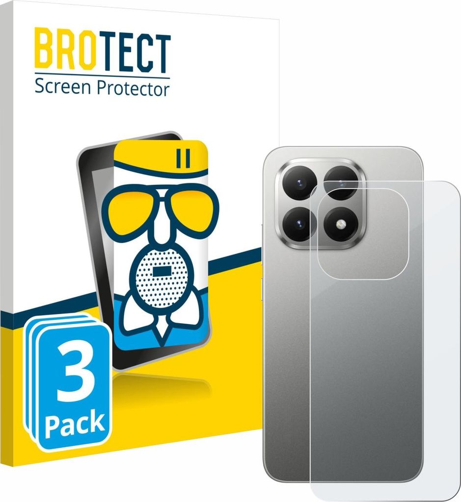 3x BROTECT Entspiegelungs Schutzglas für Xiaomi 15T (Rückseite) Schutzfolie Panzer Folie Glas Display Schutz matt