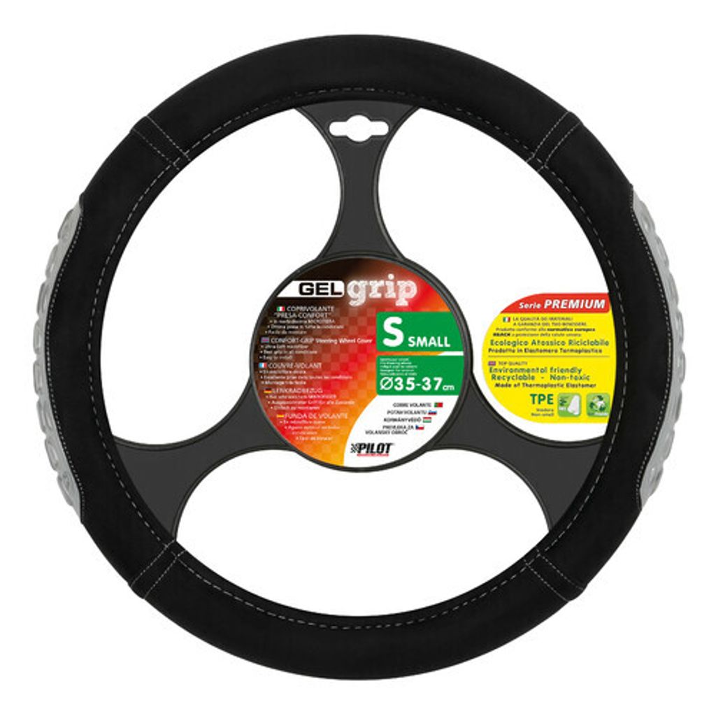 Mikrofaser Lenkradbezug Pilot Gel Grip S D 35/37 cm Grau