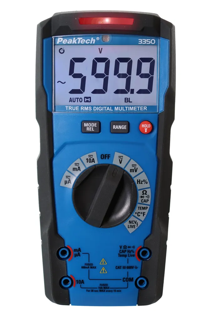 Multimètre Numérique TRMS PeakTech P3349 avec Écran 6000 Comptes LCD