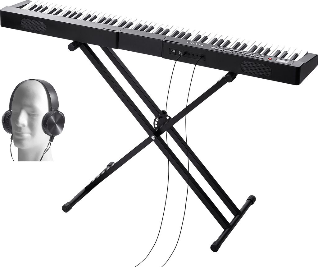 SucceBuy Digitales Klavier-Keyboard mit 88 Tasten von, mit halbgewichteten Tasten, ein vollwertiges elektrisches Piano-Set mit verstellbarem Ständ...