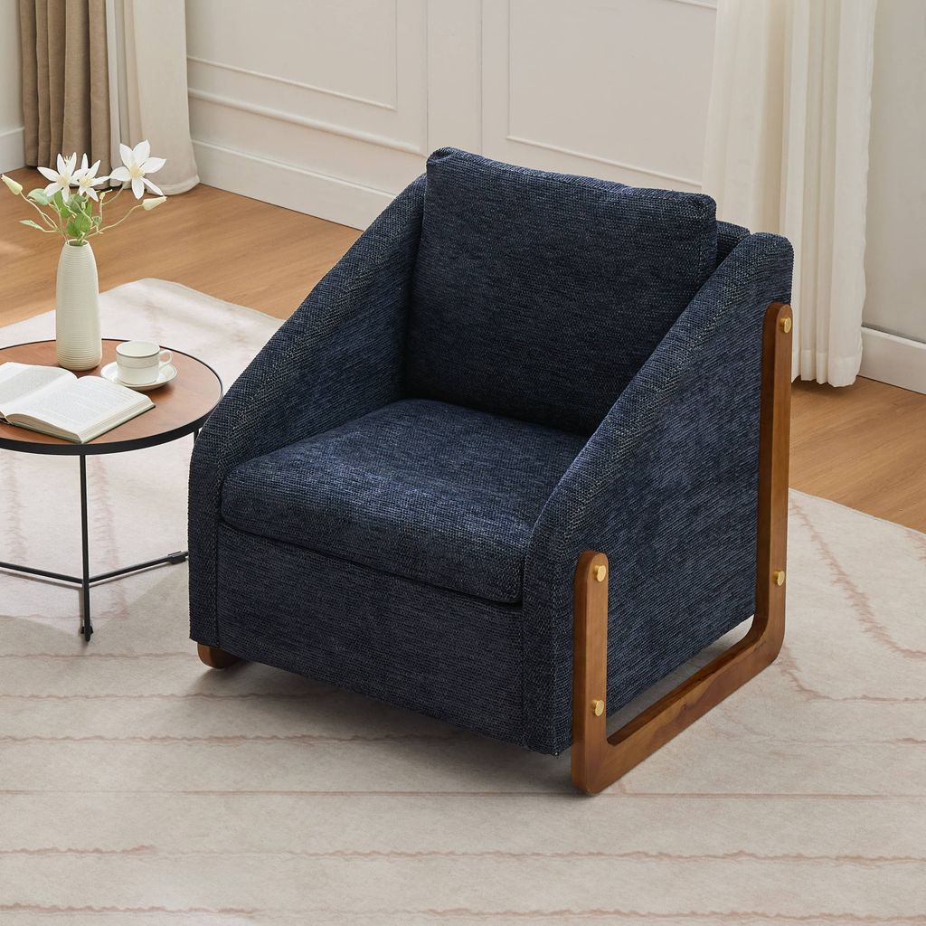 AIORBER Fauteuil, avec accoudoirs en bois, dossier Image du produit 