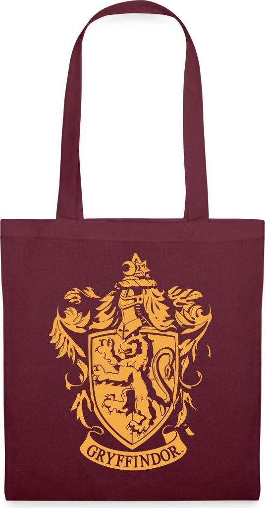Spreadshirt Harry Potter Haus Gryffindor Wappen Logo Stoffbeutel, One size, Burgunderrot