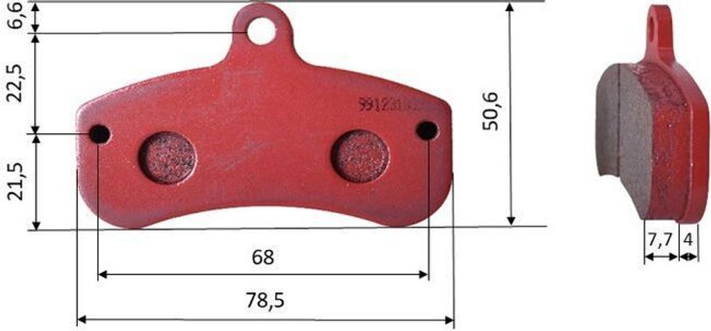 Satz Bremsbeläge (2 Stück), für Haase/Runner, hinten (516)
