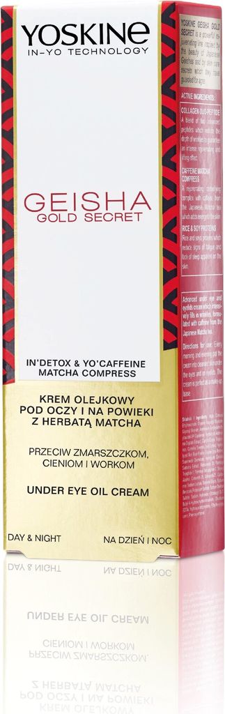 YOSKINE Geisha Gold Secret Augen- und Augenlidöl Creme gegen Falten, Augenringe und Tränensäcke 15ml