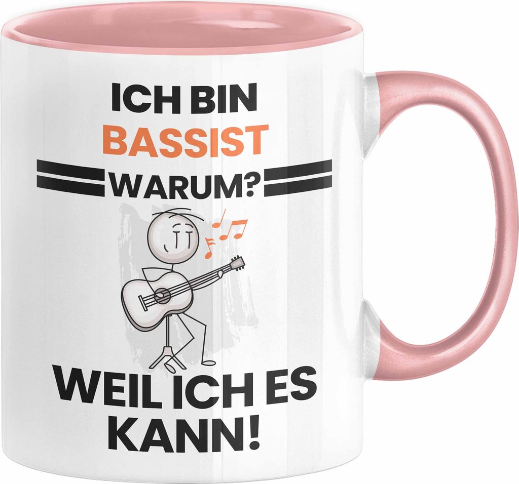 Bassist Geschenk Tasse Lustiger Spruch Ich Bin Bassist Warum Weil Ich Es Kann Geschenkidee Bester Bassist Geburtstag Kaffee-Becher (Rosa)