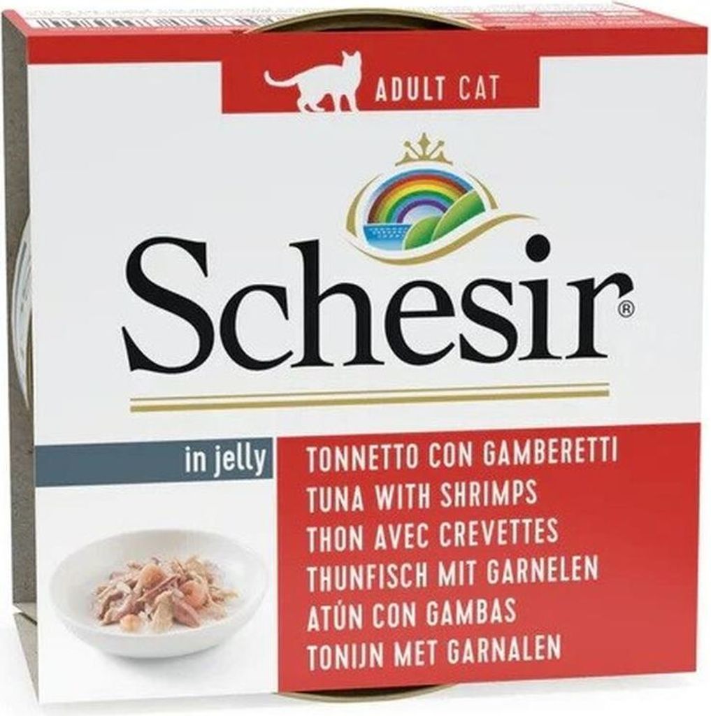 SCHESIR in jelly Tuna with shrimps - nassfutter für Katzen – 85 g