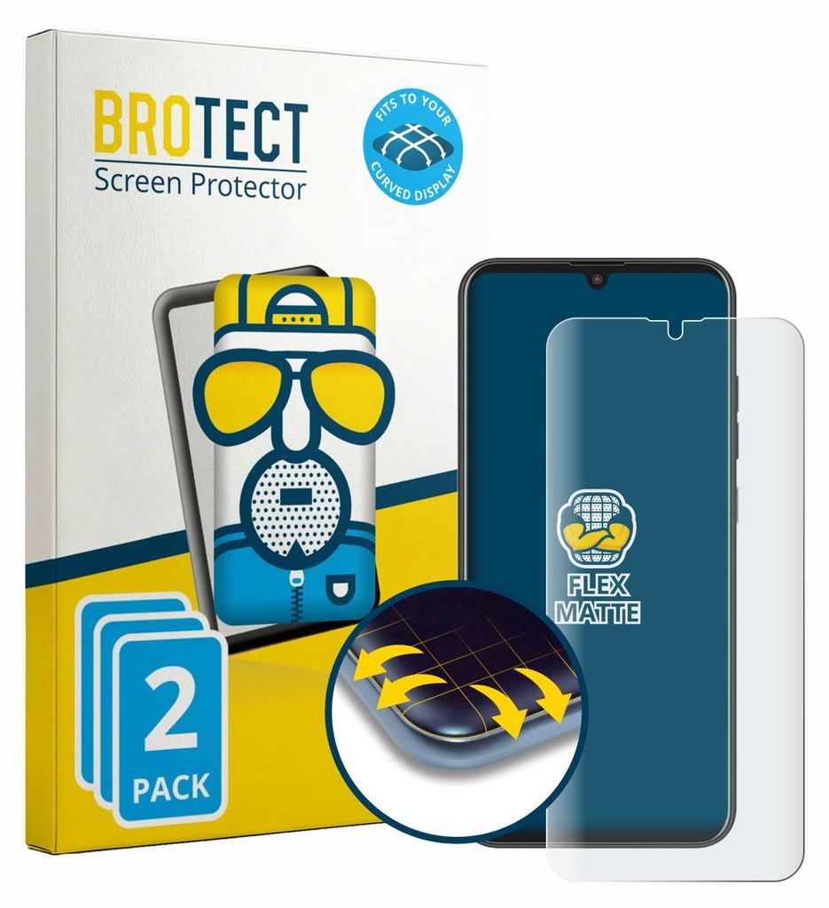 2x BROTECT Fullscreen Schutzfolie für Murena Teracube 2s Displayschutz Folie Fullcover Matt Entspiegelungsfolie