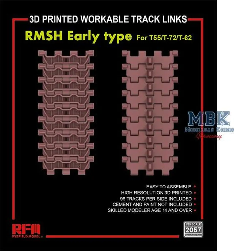 Amélioration pour char T-72 et T-55 : Chenilles RMSh RFM2057 1/35 Early