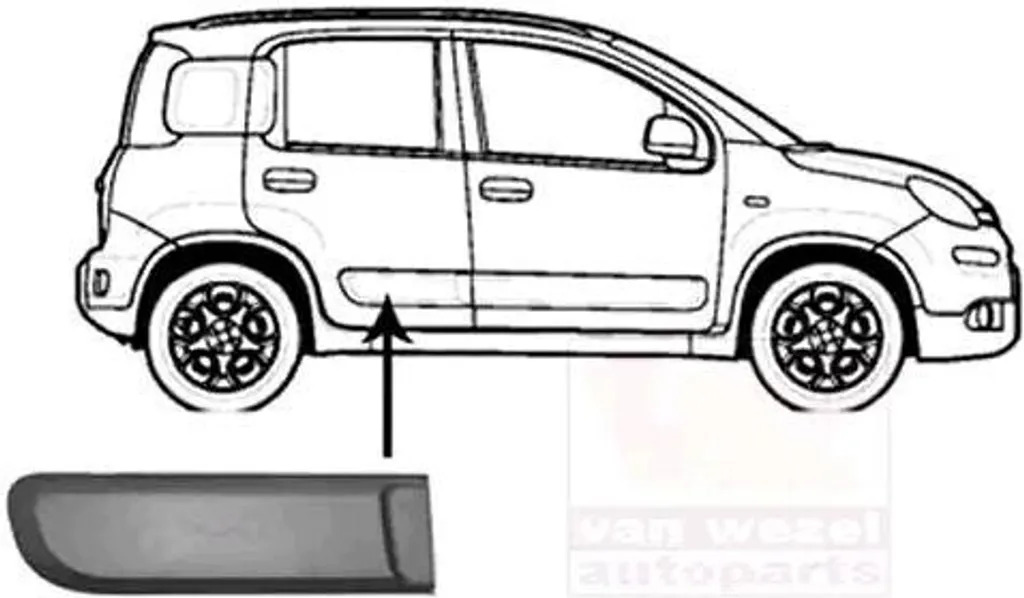 Baguette de protection latérale arrière droite pour FIAT Panda 312 319