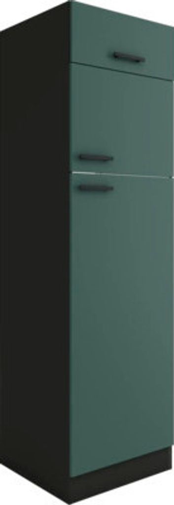Optifit Kühlumbauschrank für 145er Einbaukühlschrank Verona405 BxTxH 60 x 57,1 x 206,8 cm grün matt zerlegt Anschlag rev