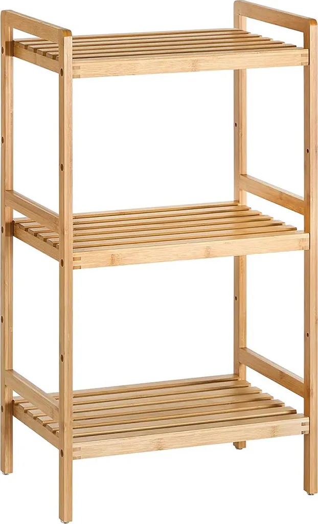 Étagère en bambou à 3 niveaux 70cm - Rangement naturel bois écologique