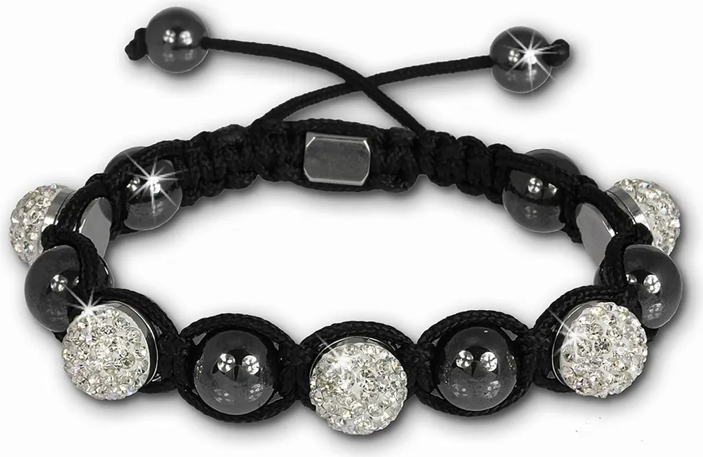 Bracelet ajustable Shamballa blanc scintillant pour femme Sterlinx