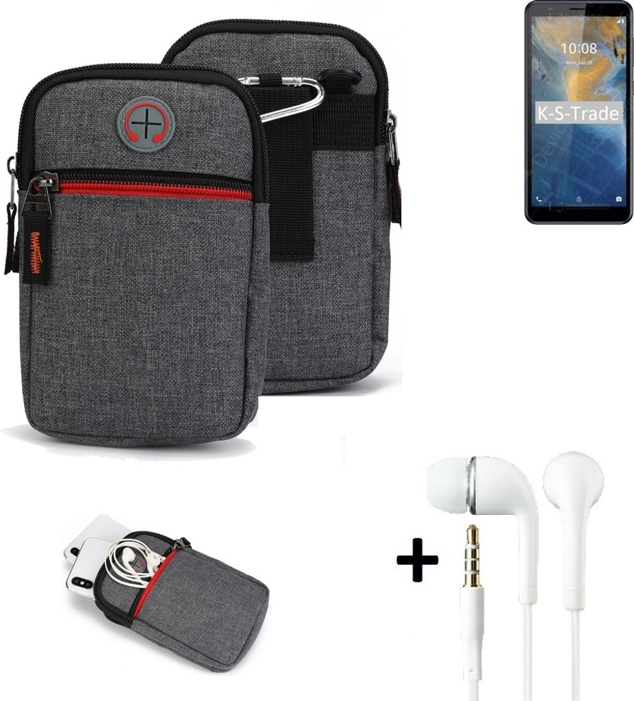 K-S-Trade Gürteltaasche + Kopfhörer kompatibel mit ZTE Produktbild 