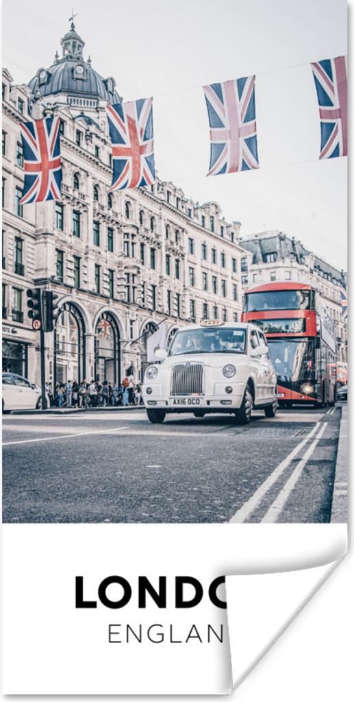 MuchoWow Poster London - England - Flagge 80x160 cm - Kinderzimmer