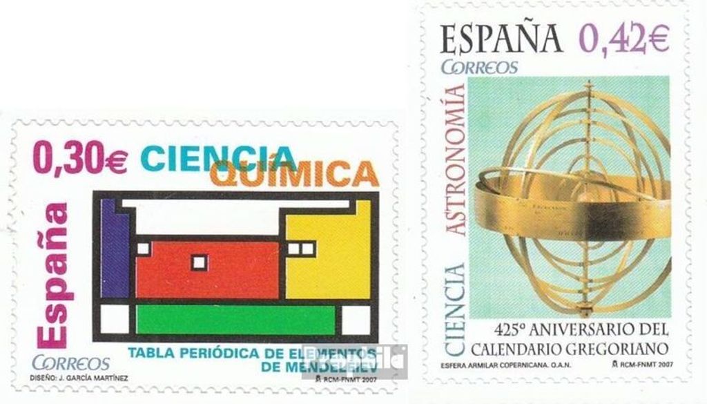 Briefmarken Spanien 2007 Mi 4201-4202 (kompl.Ausg.) postfrisch Wissenschaft