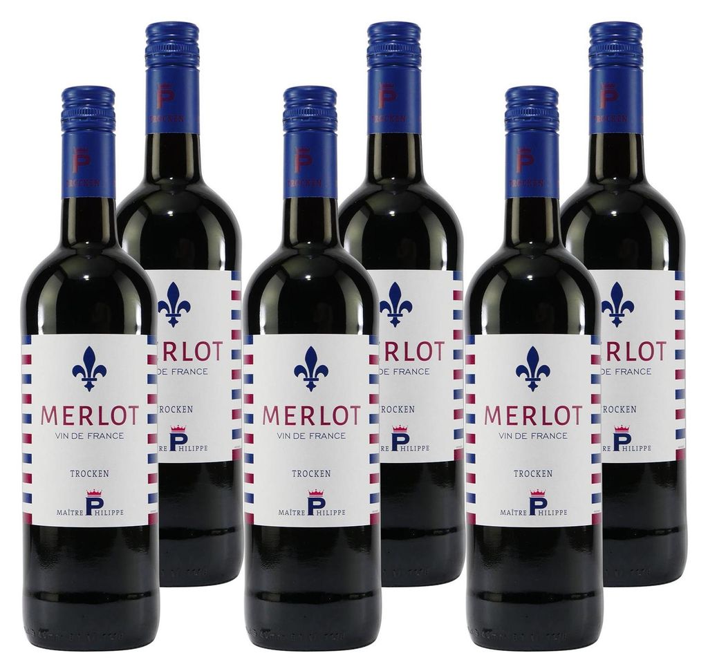 Maitre Philippe Merlot -trocken- (6 x 0,75L) Produktbild 