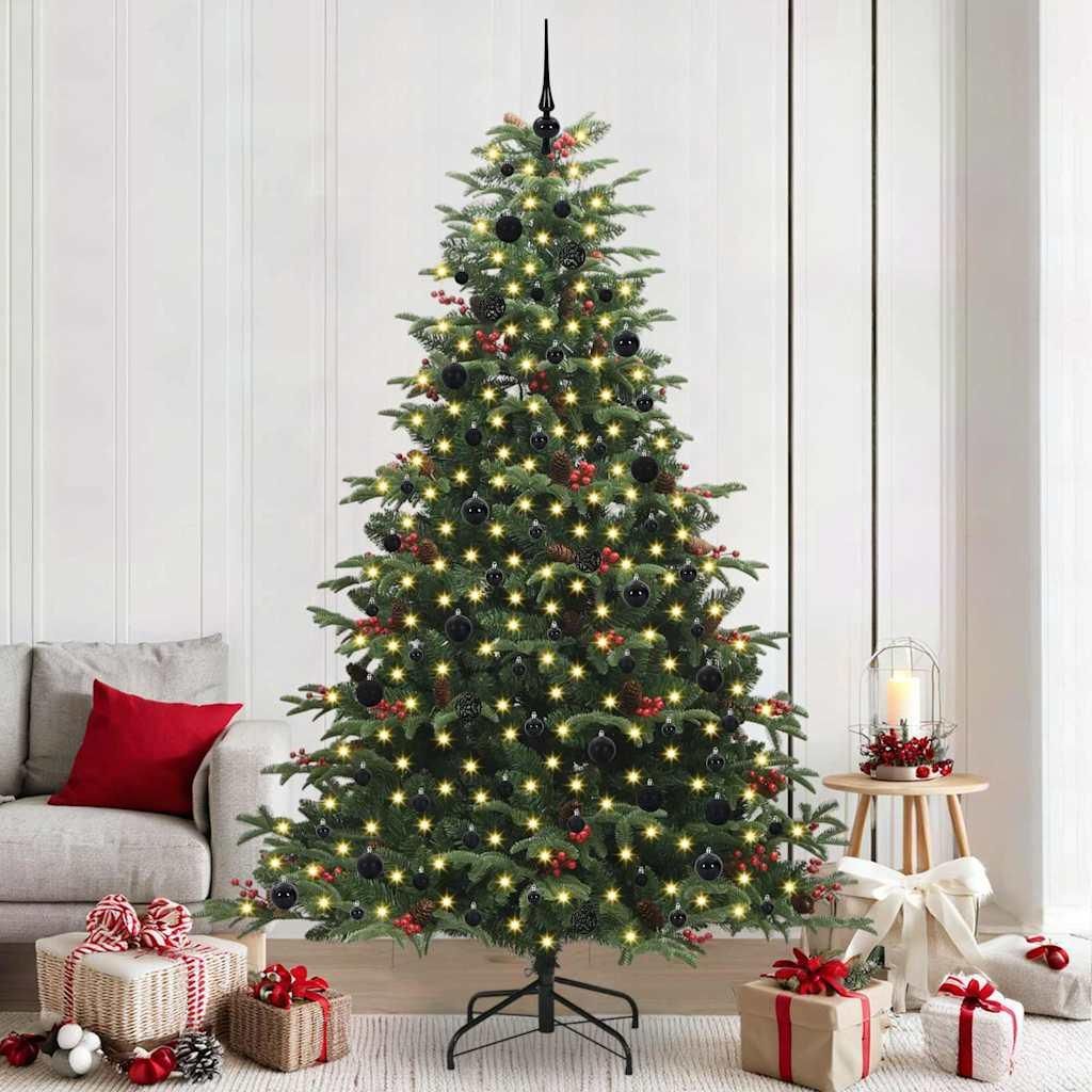 "Schlussverkauf" Künstlicher Weihnachtsbaum - Tannenbaum - Kunstbaum moderne - mit 300 LEDs mit Ständer Grün 240 cm C12931