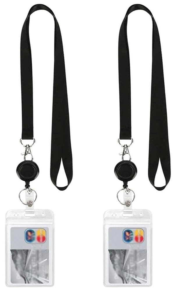 Ausweishalter mit Lanyard, Kartenhalter, Schlüsselring, ausziehbarer Ausweishalter, Ausweishalter für Pflegekräfte, Ausweishalter mit Kordelzug,...