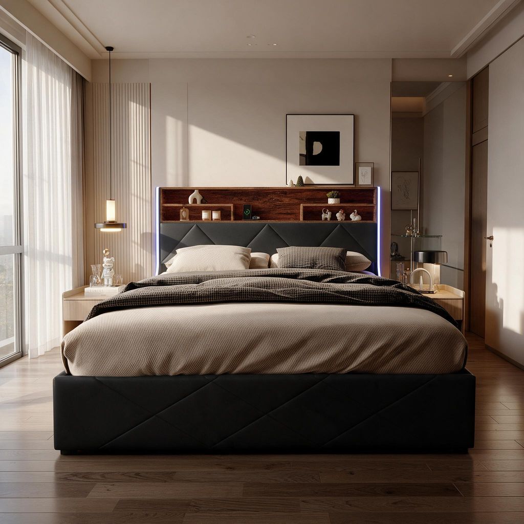 Letto singolo INONEFT, imbottito, 160x200 cm, con Immagine del prodotto 