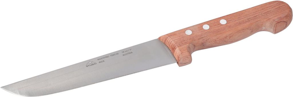STUBAI Block-, Bank-, Schlachtmesser mit Holzgriff, 180 mm, Schlachtmesser, rostfrei, spülmaschinenfest