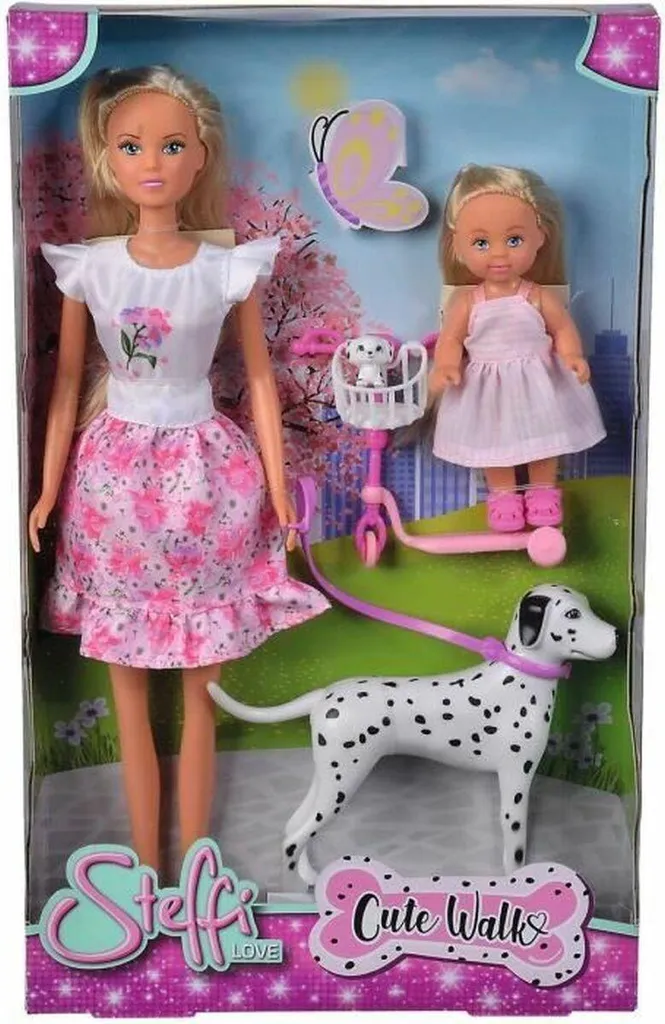 Poupée Simba Love Dalmatien et mini poupée Evi Love avec ses chiots