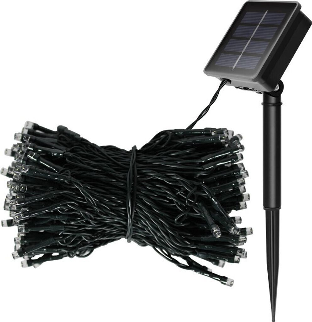 C-Light LED Solar Lichterkette P5040 8 Modi 200 LEDs 3000K