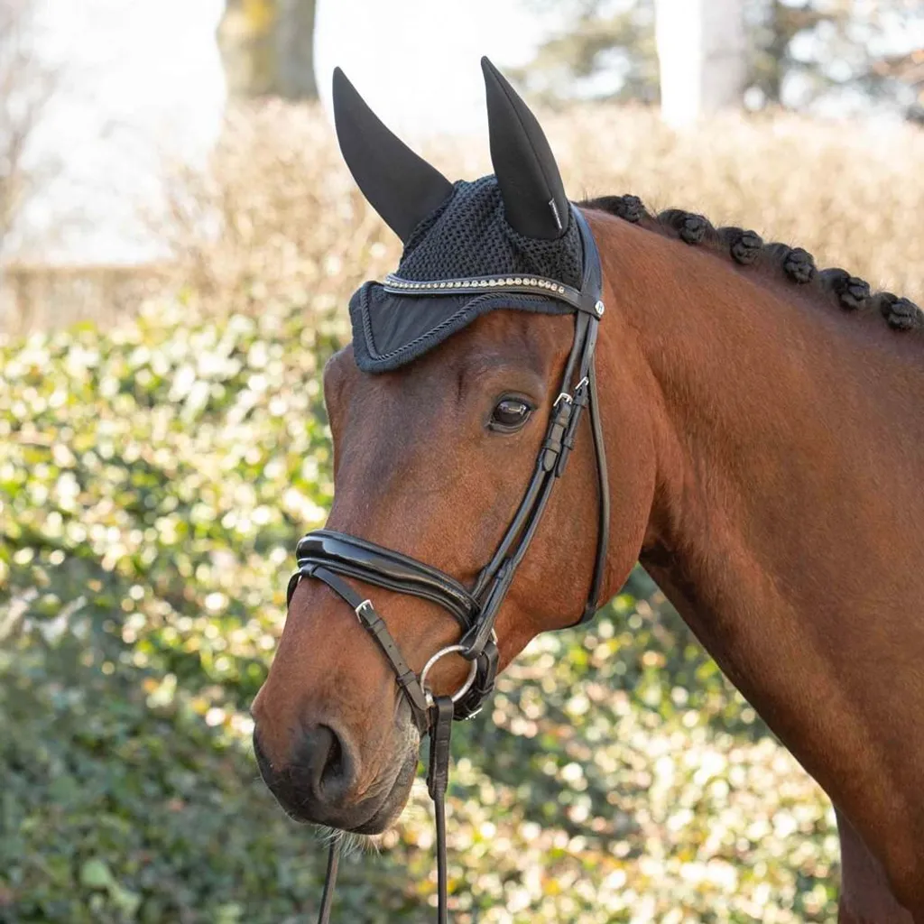 Harry's Horse Silencer Fly Hood Nero Cob | Cuffia Insonorizzata Cavallo