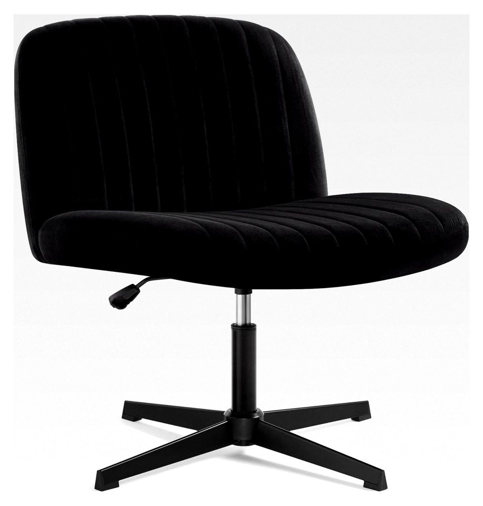 Bürostuhl ohne Rollen, höhenverstellbarer Schreibtischstuhl ohne Armlehnen mit Samt, bequemer Lesesessel mit mittlerer Rückenlehne für Zuhause,...