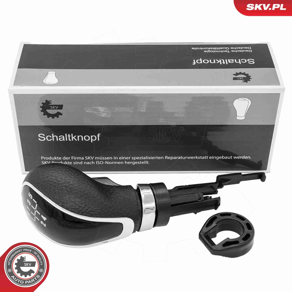 ESEN SKV Schaltknauf 5-Gang Schalthebelknauf Schwarz/Silber Kunststoff für OPEL Astra J Sports Tourer (P10) ASTRA J Astra J GTC (P10) für VAUXHALL