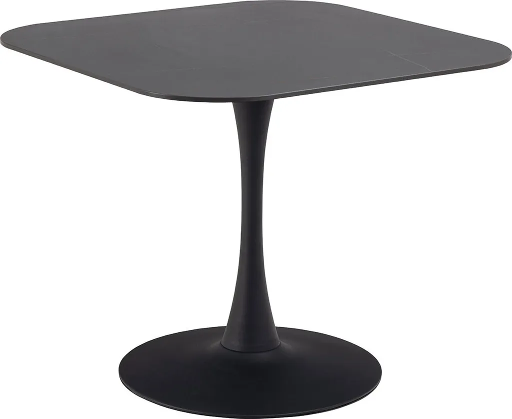 Petite table repas Malta noire 90x90 cm pour appartement moderne