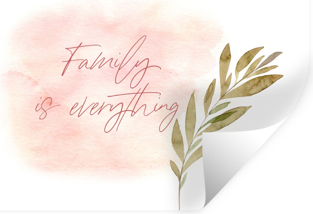 MuchoWow Wandtattoo Wandsticker Wandaufkleber Zitate - Sprichwörter - Familie ist alles 90x60 cm Selbstklebend und Repositionierbar - Aufkleber