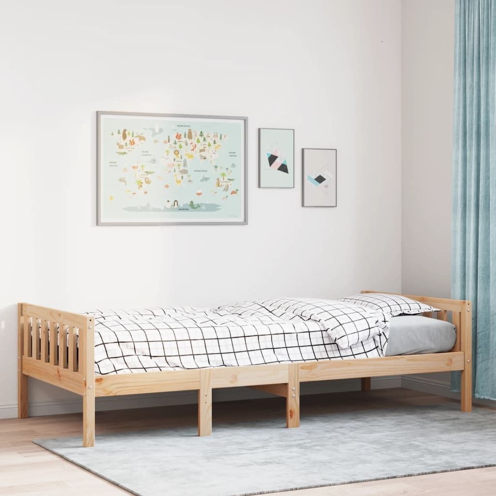Maison Exclusive - Kinderbett ohne Matratze 75x190 cm Massivholz Kiefer