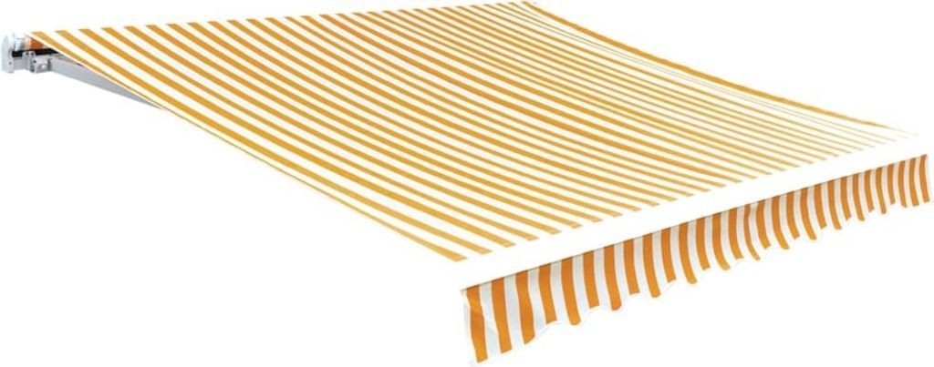 Maison Exclusive - Markisenbespannung Canvas Gelb & Weiß 4x3 m (ohne Rahmen)