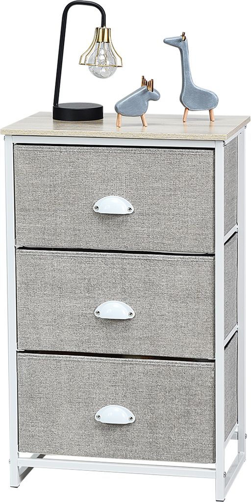GOPLUS Kommode, Aufbewahrung Schrank mit faltbaren Schubladen, Schubladenschrank aus Stoff mit Metallrahmen, Stoffkommode schmal (45 x 30 x 73 cm)