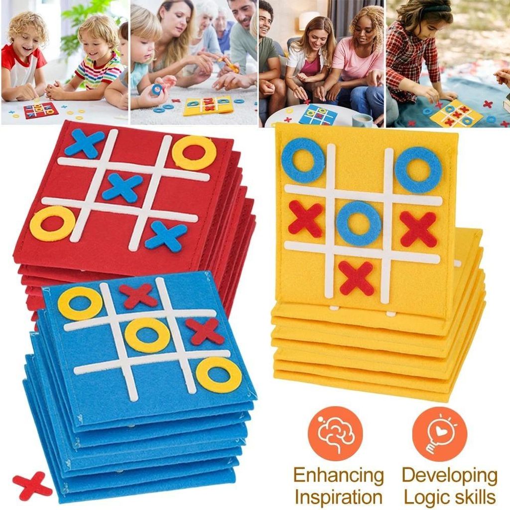 Tic Tac Toe Spiel 24 Stk Filz Tic Tac Mini Bunt Tic Tac Produktbild 
