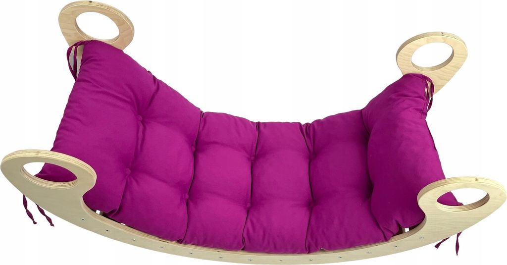 Dekokissen Baumwolle für Kinderwippe Velour Fuchsie 105 x 40 x 8 cm, Ein Kissen für eine Schaukel Montessori, Liegestuhlkissen