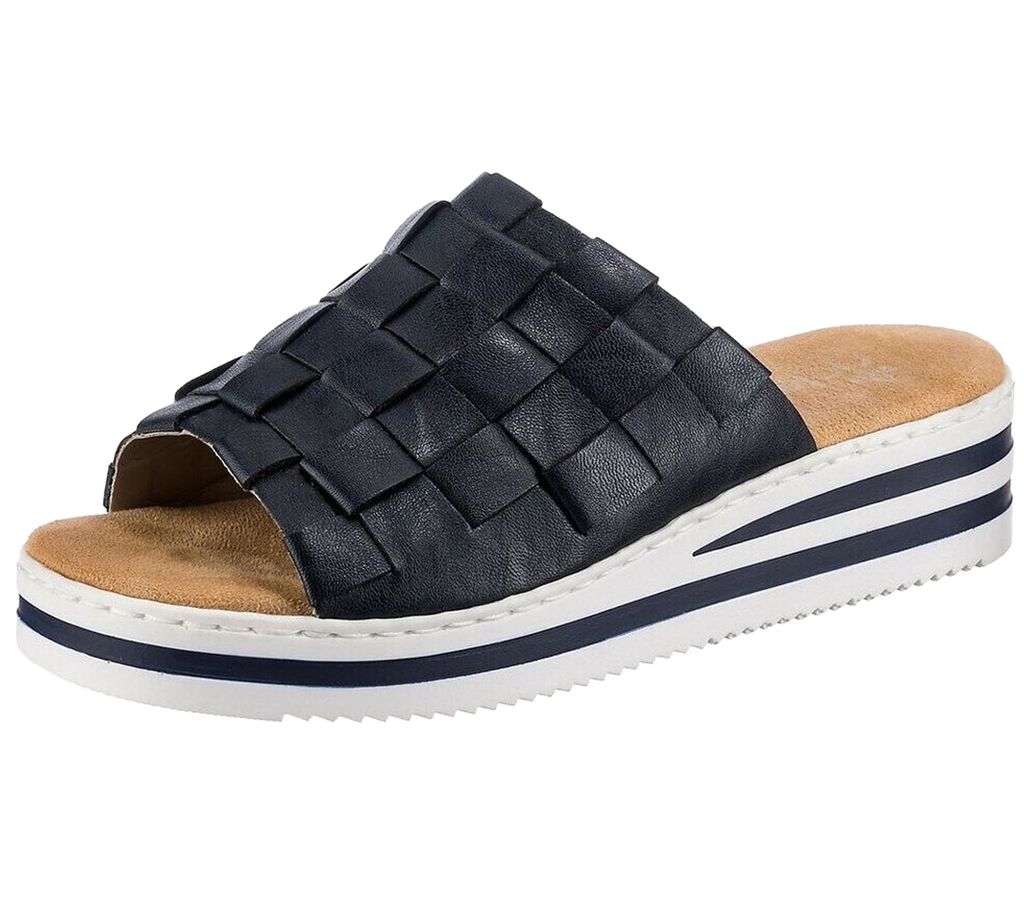Rieker Damen Pantolette Clog Keilabsatz breiter Riemen Produktbild 