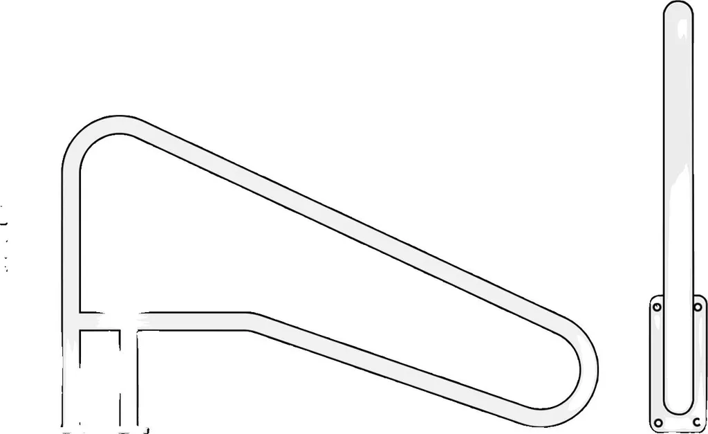 Main courante de piscine en acier inoxydable 54x36 pouces antidérapante
