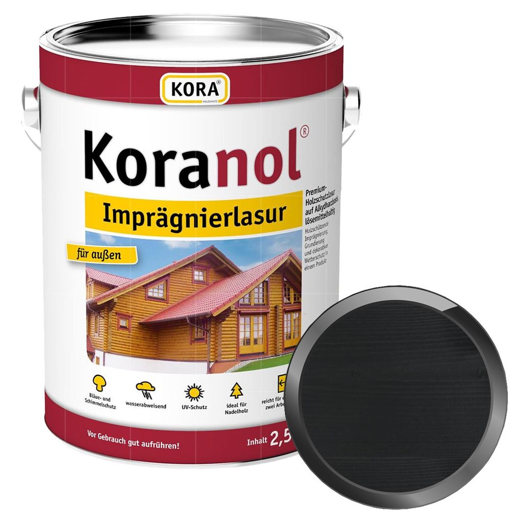KORA Koranol Imprägnierlasur 2.5 Liter Anthrazit Produktbild 