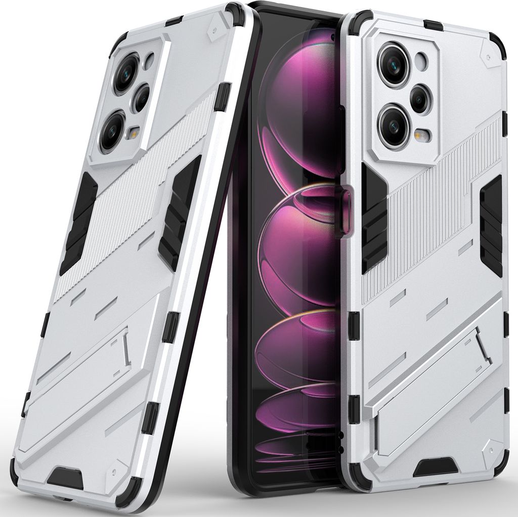 Armor Hülle für Xiaomi Poco X5 Pro /Redmi Note 12 Pro 5G, Hybrid PC TPU Bumper Stoßfestes Schutzhülle mit Standfunktion Orange